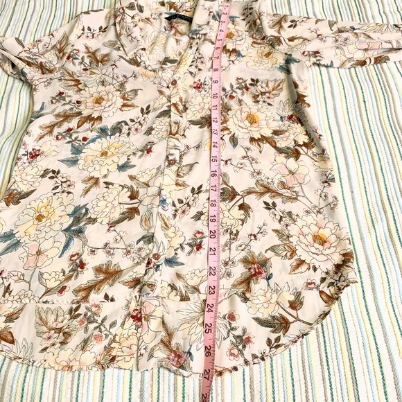 Zara Basic Collection Floral Button Front Blouse - Picture 9 of 16